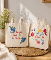 Handmade Canvas Tote Bags with Quotes
